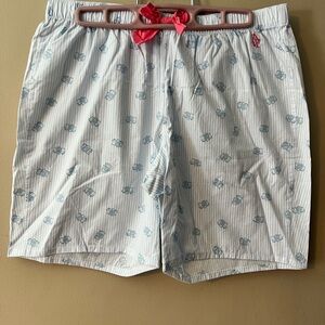 Abercrombie & Fitch L 100 cotton sleep shorts blue and white stripe camera print